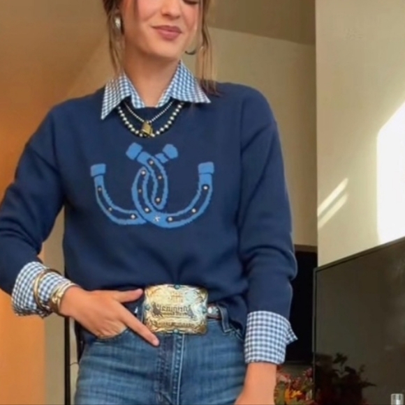 Lucky Brand Sweaters - New! Lucky Brand Horseshoe Crewneck Size Large